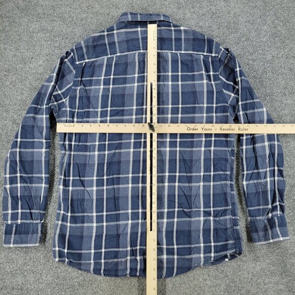 Sonoma Button Shirt Men's Medium Blue Plaid Flannel Pockets Long Sleeve Adult M - Picture 11 of 15